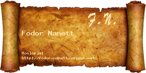 Fodor Nanett névjegykártya
